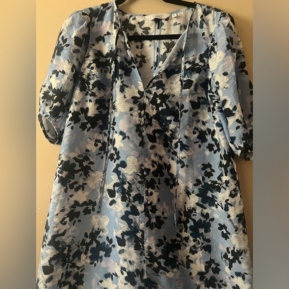& OTHER STORIES Puff Sleeve Midi Dress Floral 0 boho cottagecore poplin xs small - Picture 4 of 9